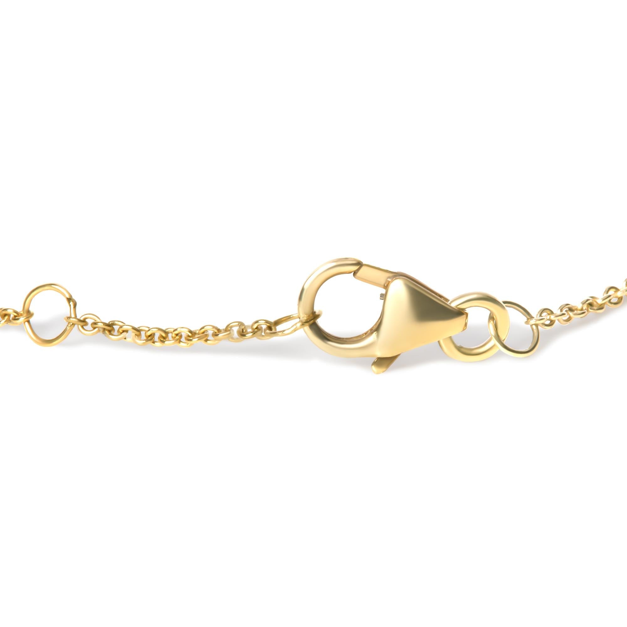 Bracelet à maillons Evil Eye en or jaune 10 carats, saphir bleu et diamants (couleur HI, pureté I1-I2) - Taille 7"
