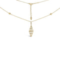 14K Yellow Gold 1.0 Cttw Diamond Studded Geometric Double Pyramid 18" Pendant Necklace (G-H Color, SI1-SI2 Clarity)