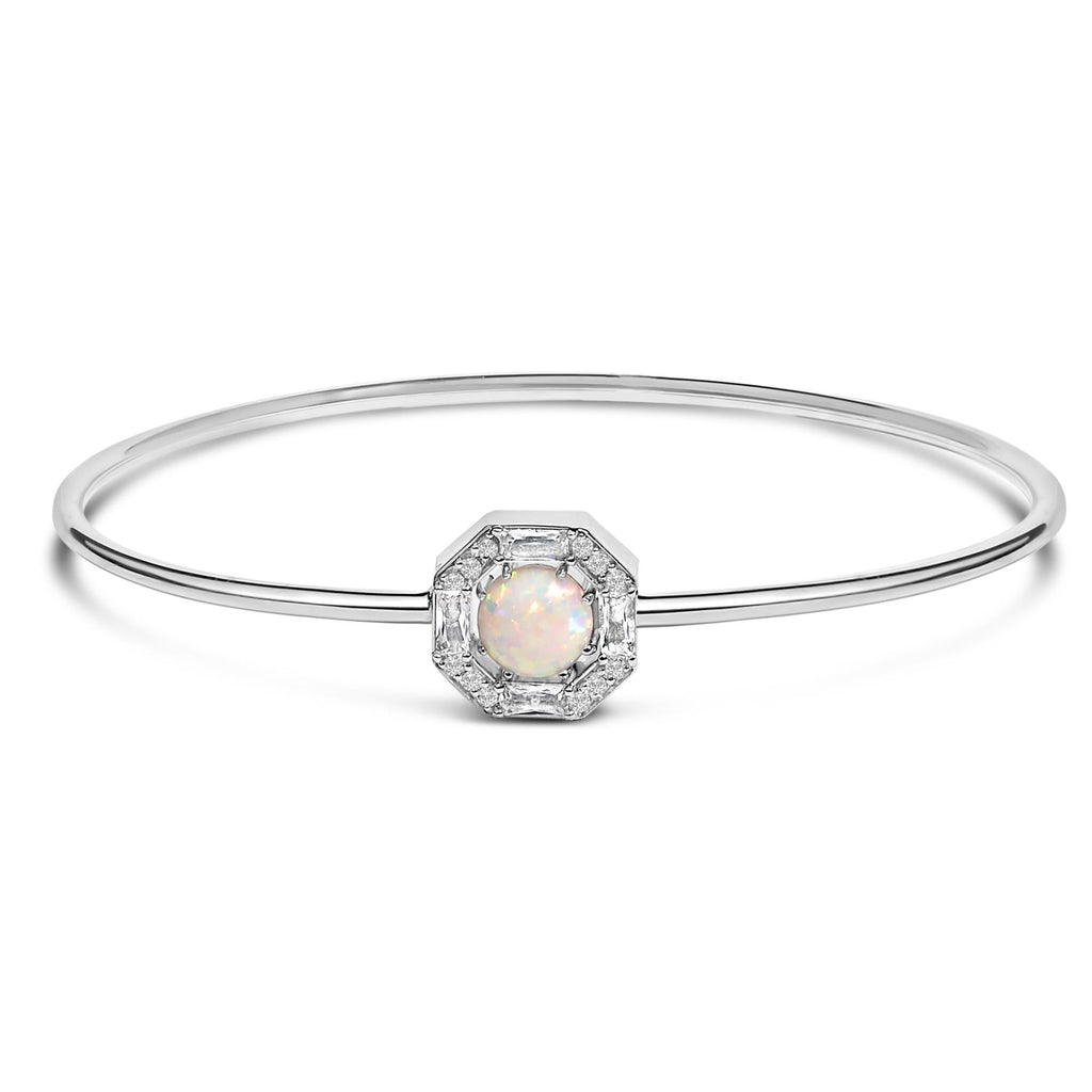 Alarice Opal & White Sapphire Halo Bangle