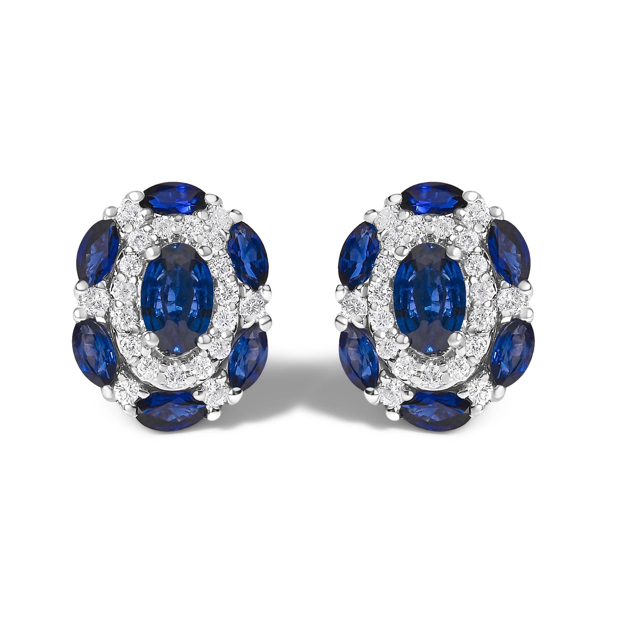Clair de Saphir Vintage Style Stud Earrings