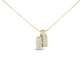 14K Yellow Gold 1 5/8 Cttw Princess and Baguette Diamond Duo Bar Pendant Necklace (G-H Color, VS2-SI1 Clarity) - 18"