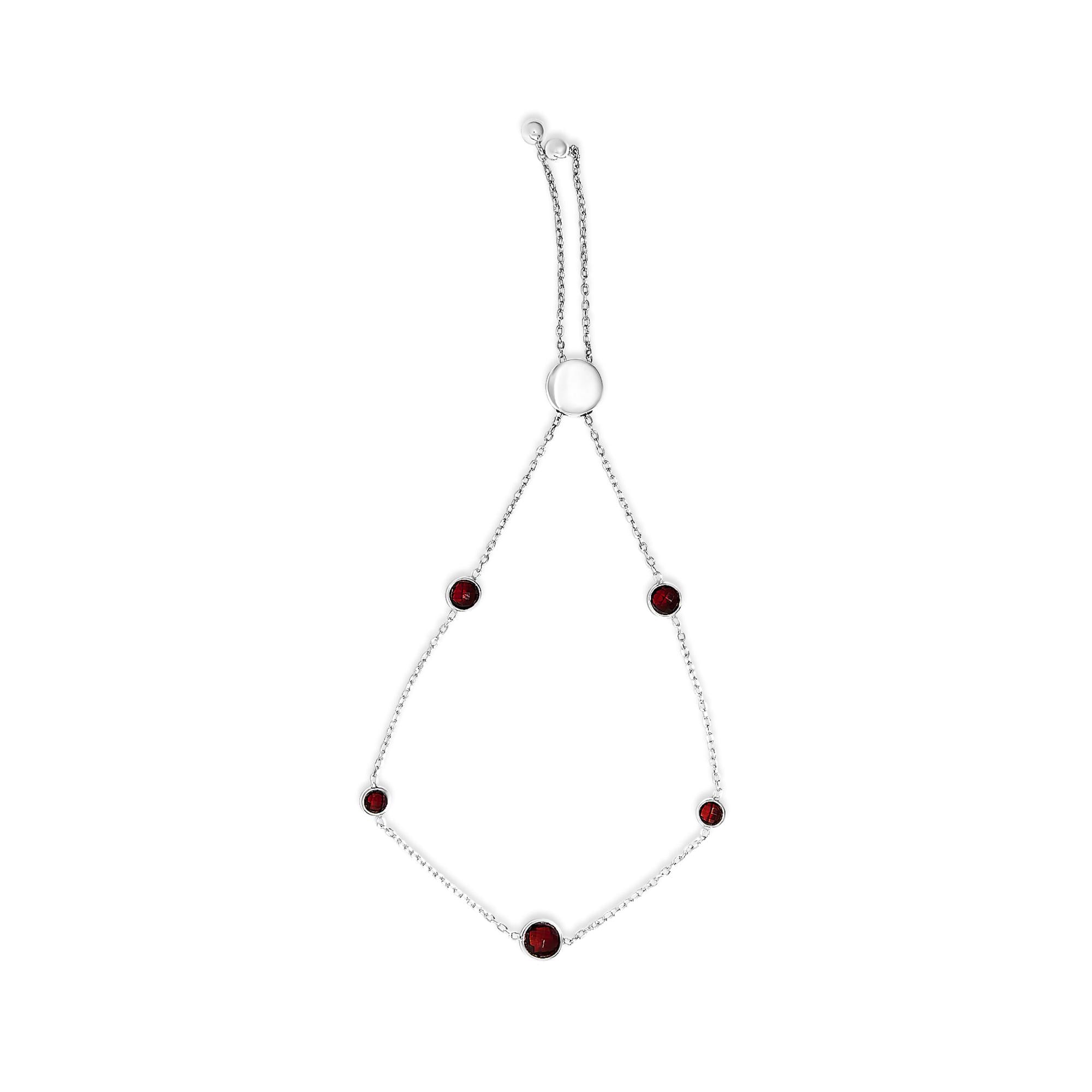 Calla Loop Garnet Bolo Bracelet
