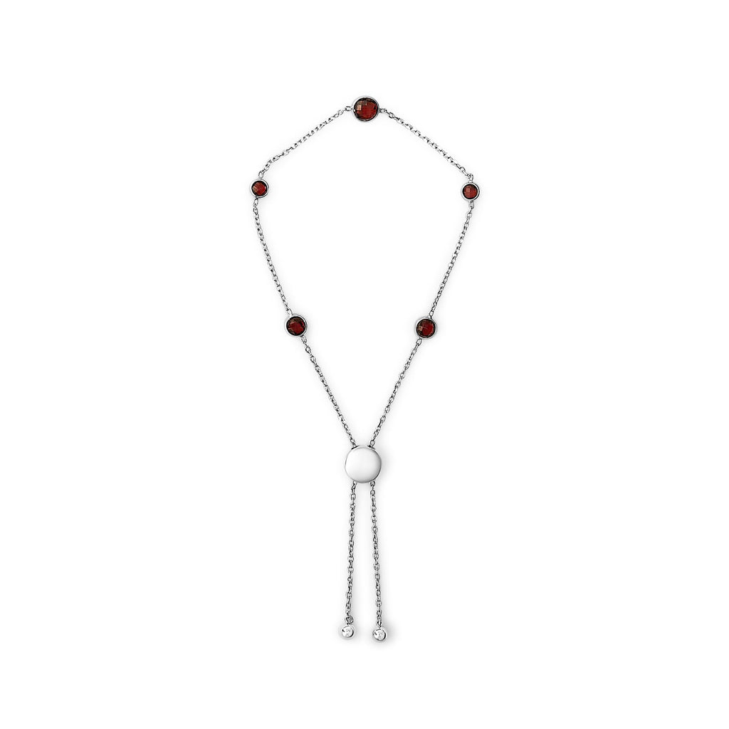 Calla Loop Garnet Bolo Bracelet