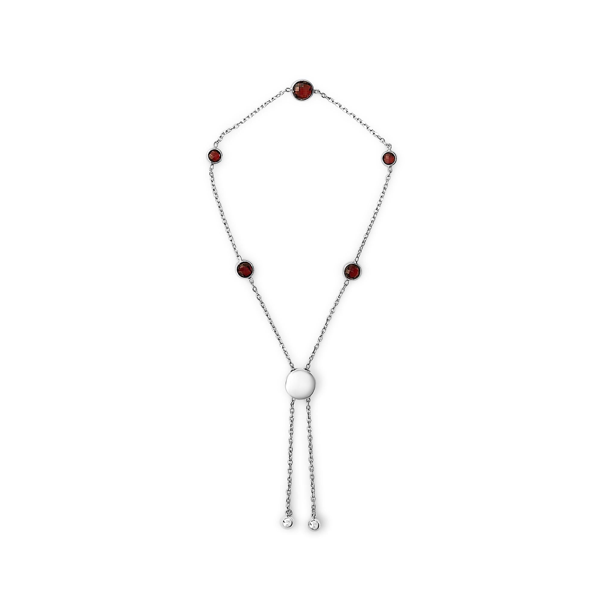 Calla Loop Garnet Bolo Bracelet