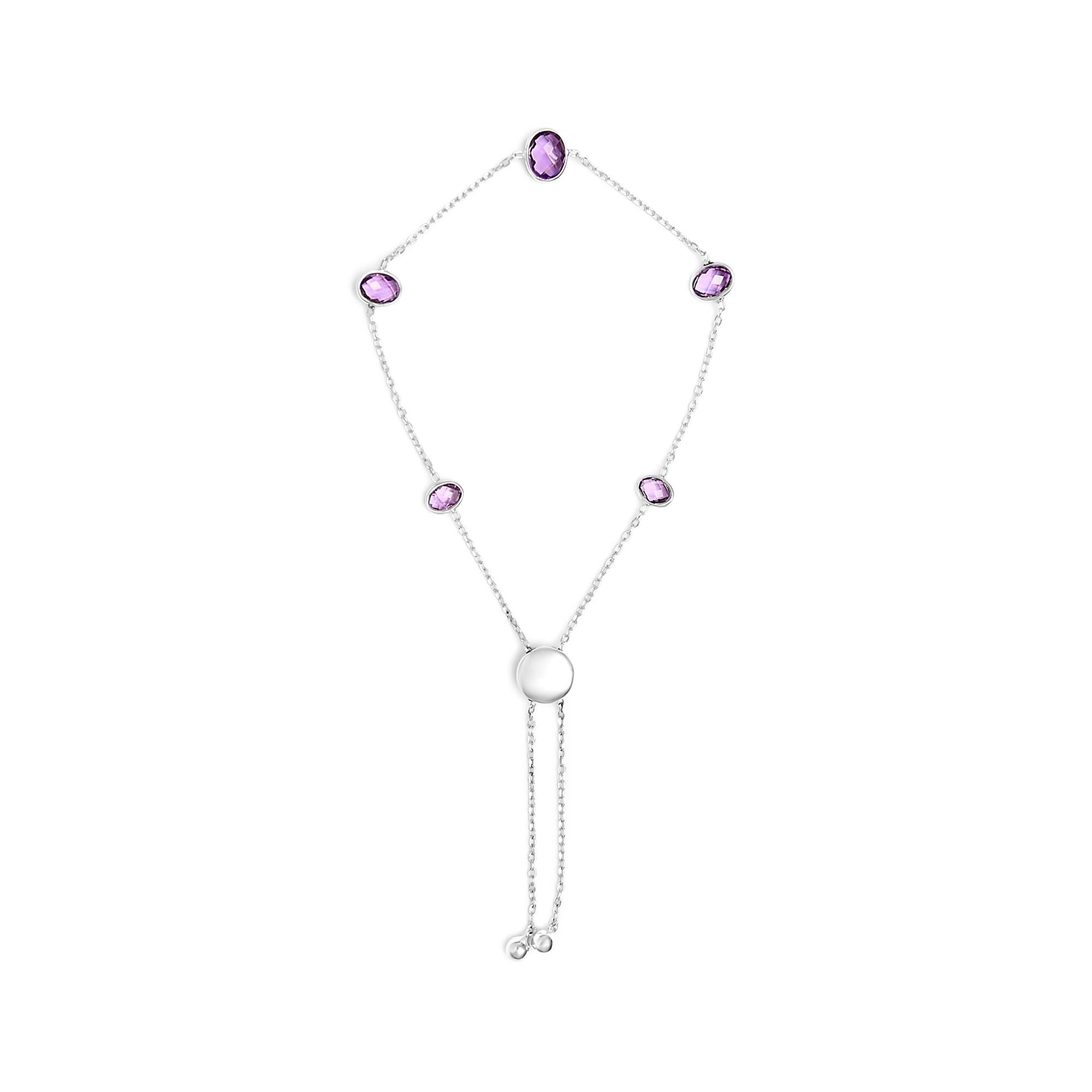 Calla Loop Amethyst Bolo Bracelet
