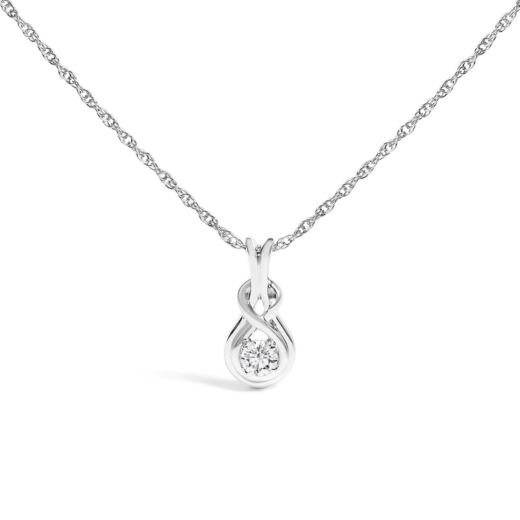 Love Knot Solitaire Pendant Necklace