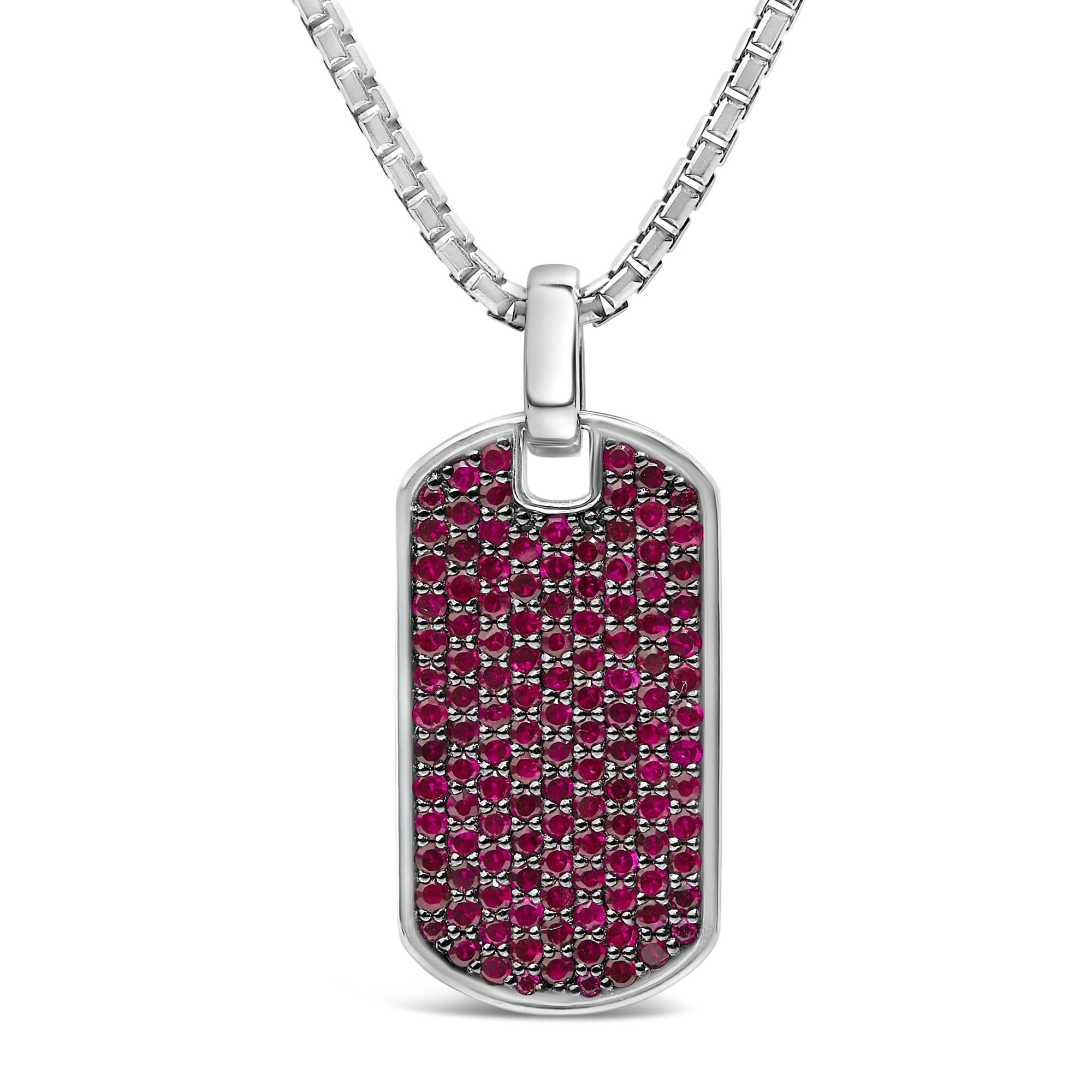 Alaric Men's Red Ruby Plate Pendant