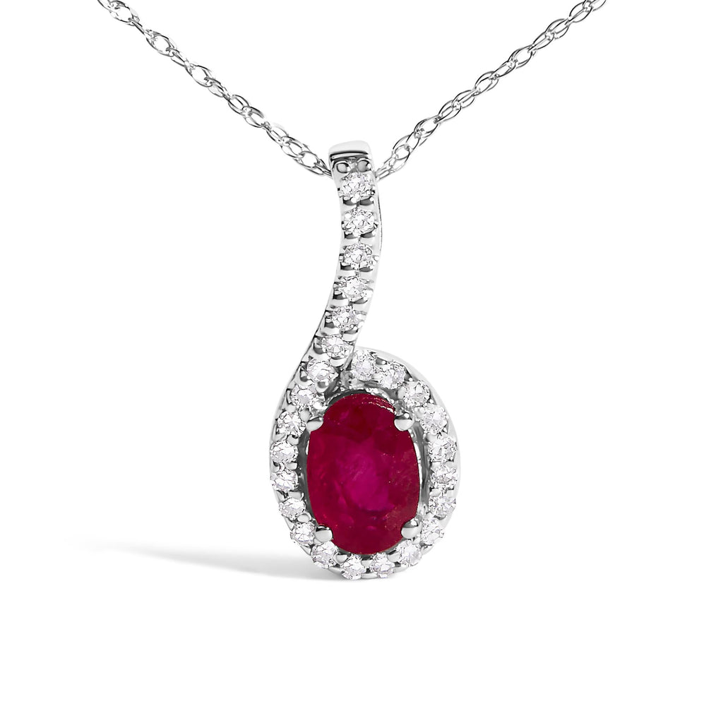 Carmine Teardrop Pendant Necklace
