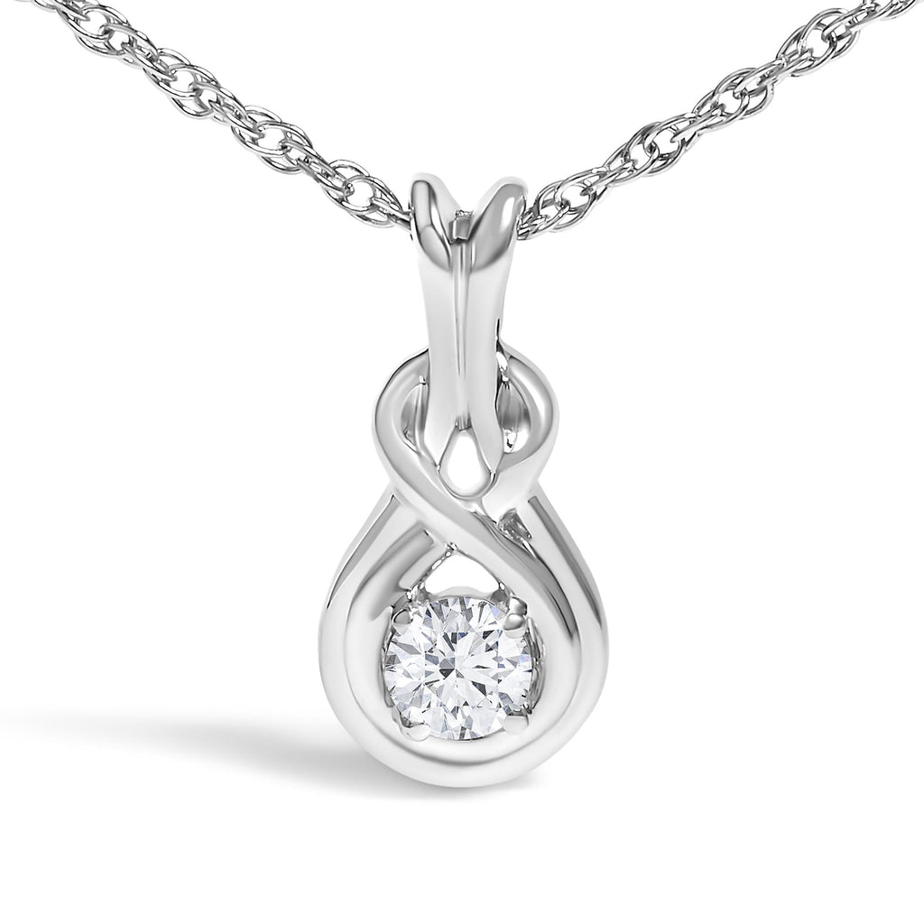 Love Knot Solitaire Pendant Necklace
