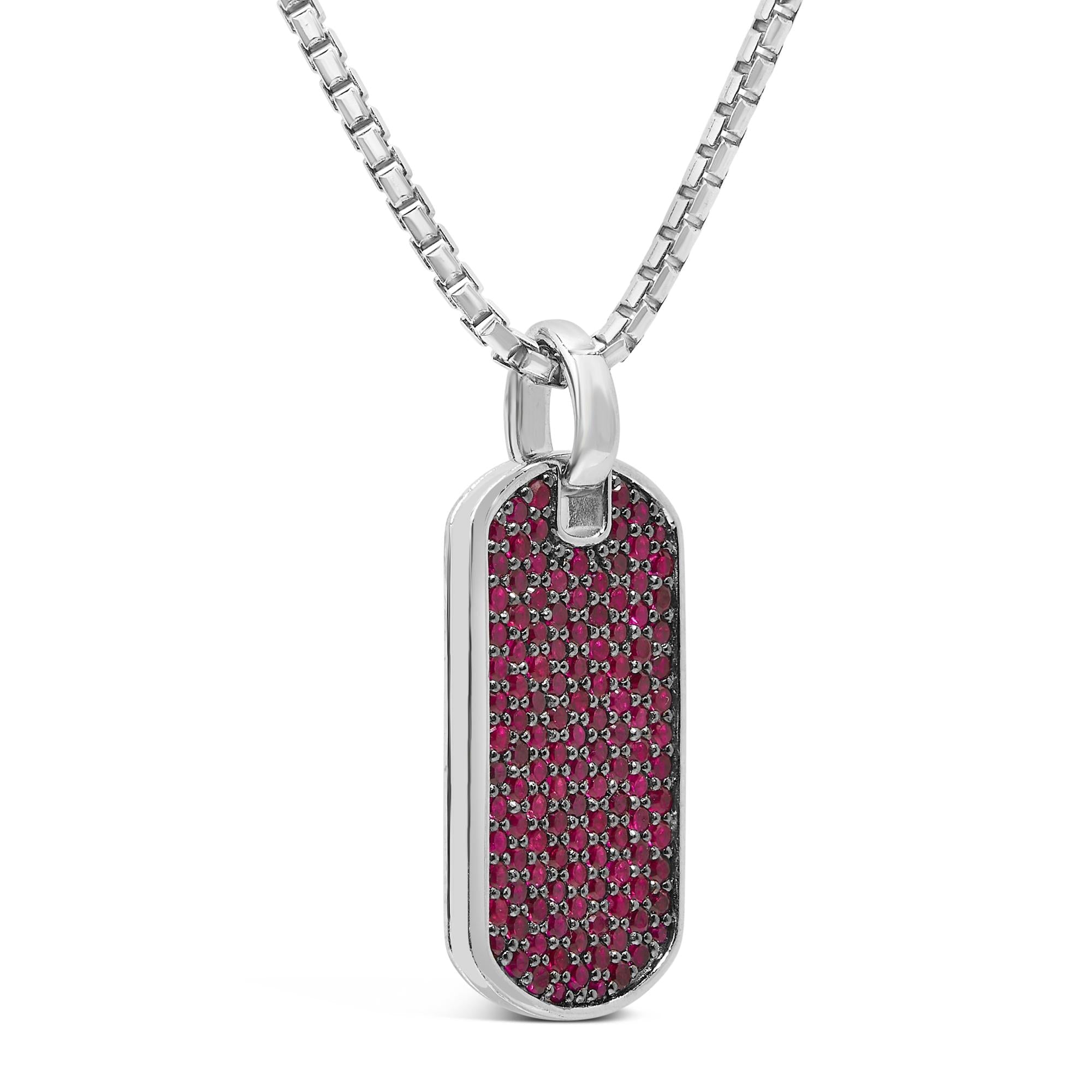 Alaric Men's Red Ruby Plate Pendant