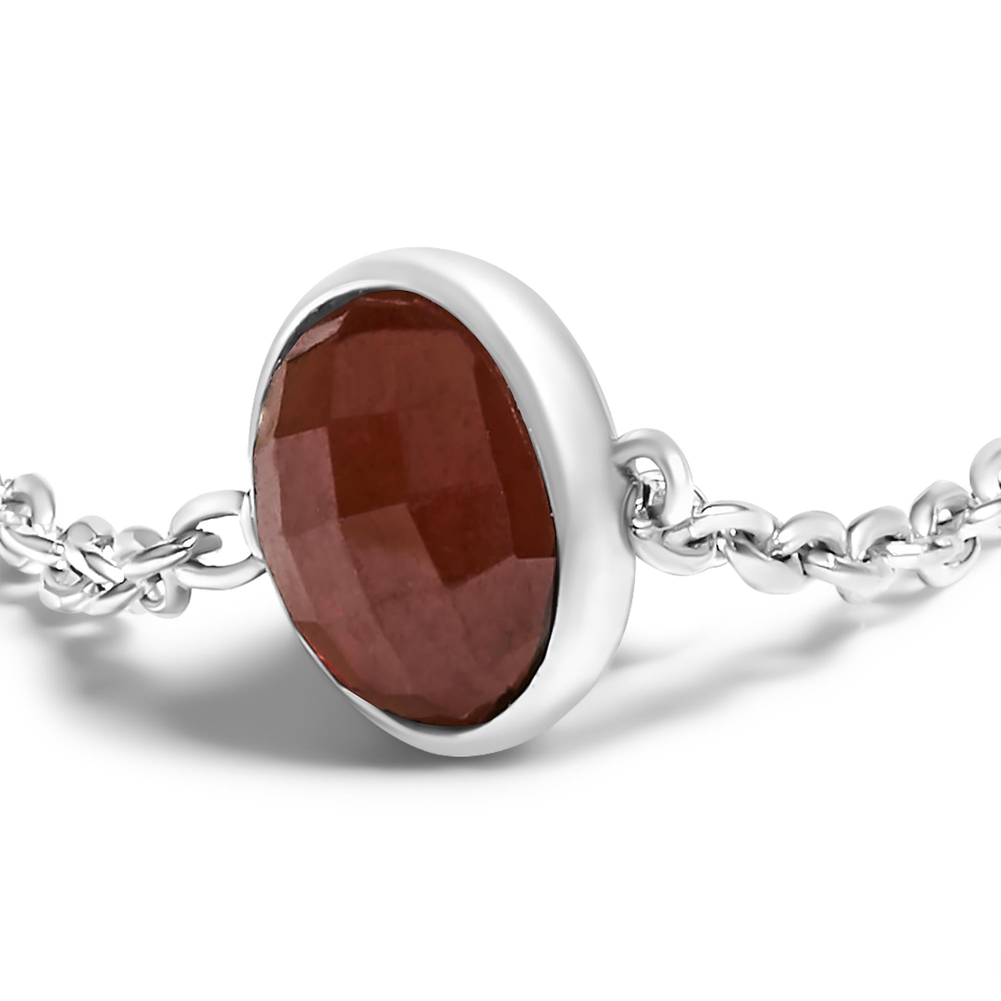 Calla Loop Garnet Bolo Bracelet