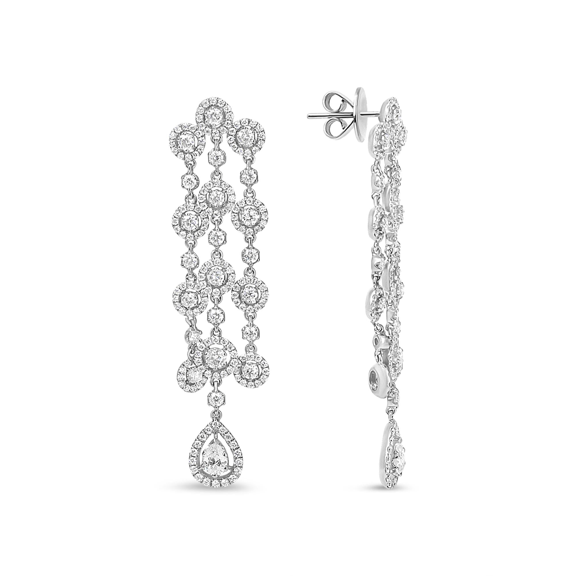 Josephine Double Teardrop Waterfall Dangle Earrings