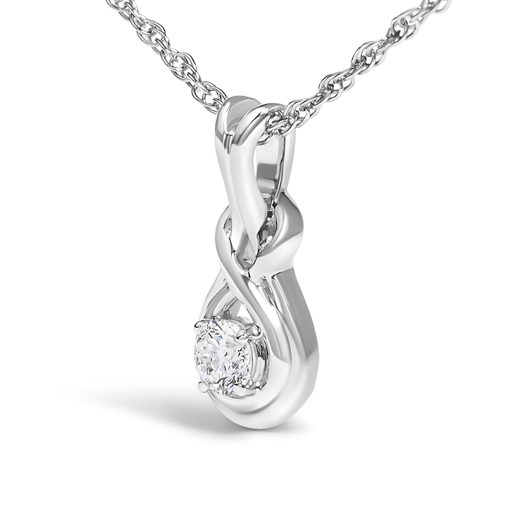 Love Knot Solitaire Pendant Necklace