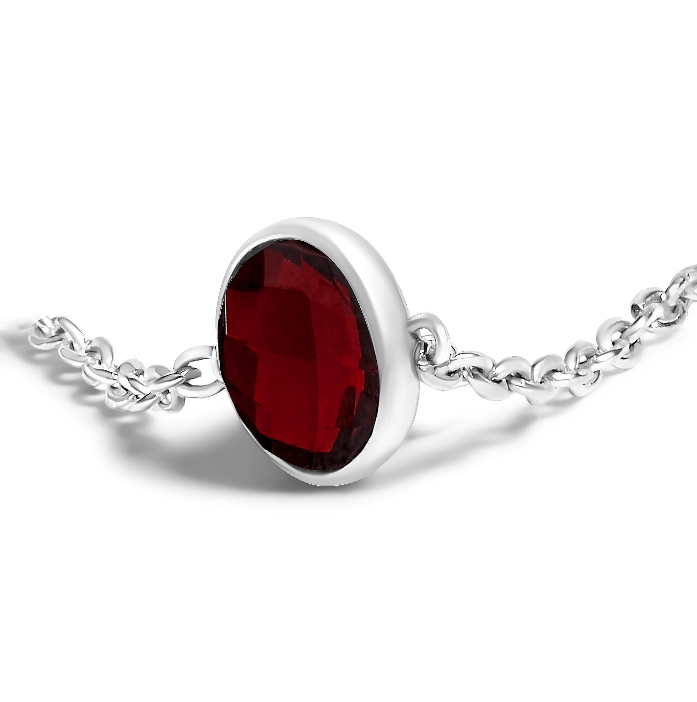 Calla Loop Garnet Bolo Bracelet