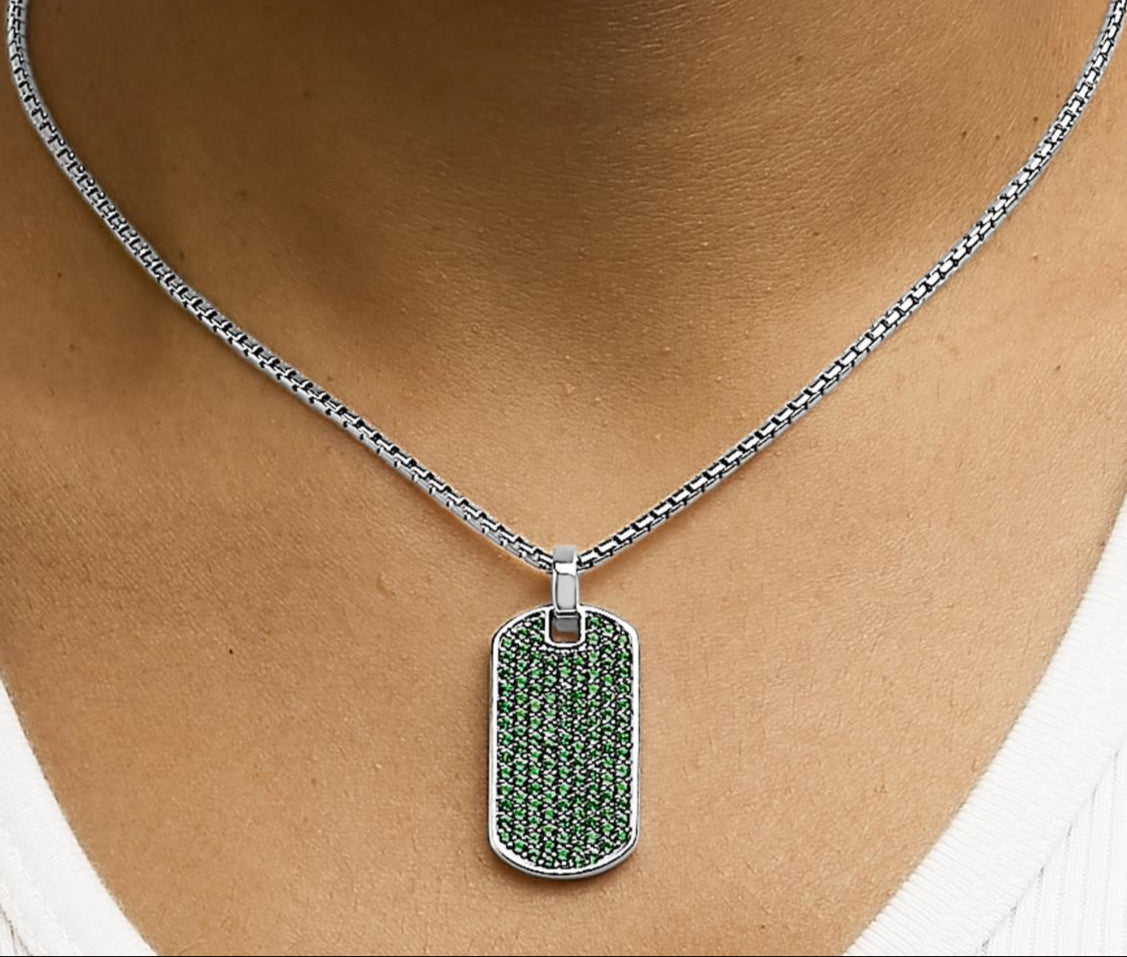 Alaric Men's Emerald Plate Pendant