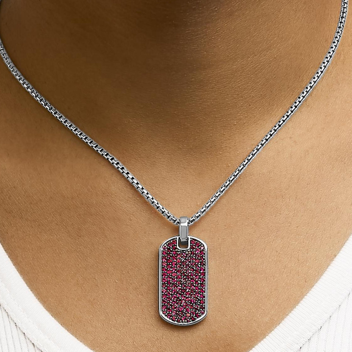 Alaric Men's Red Ruby Plate Pendant