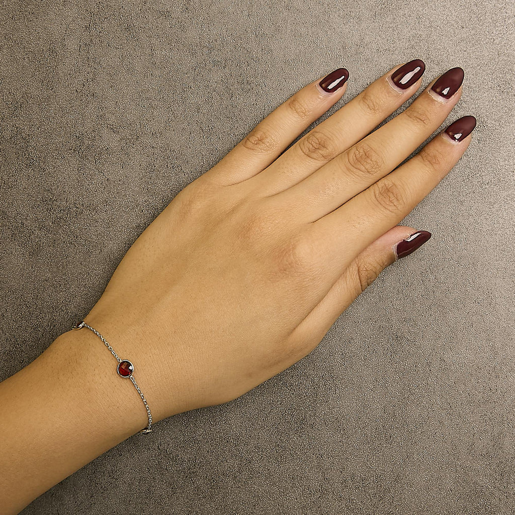 Calla Loop Garnet Bolo Bracelet