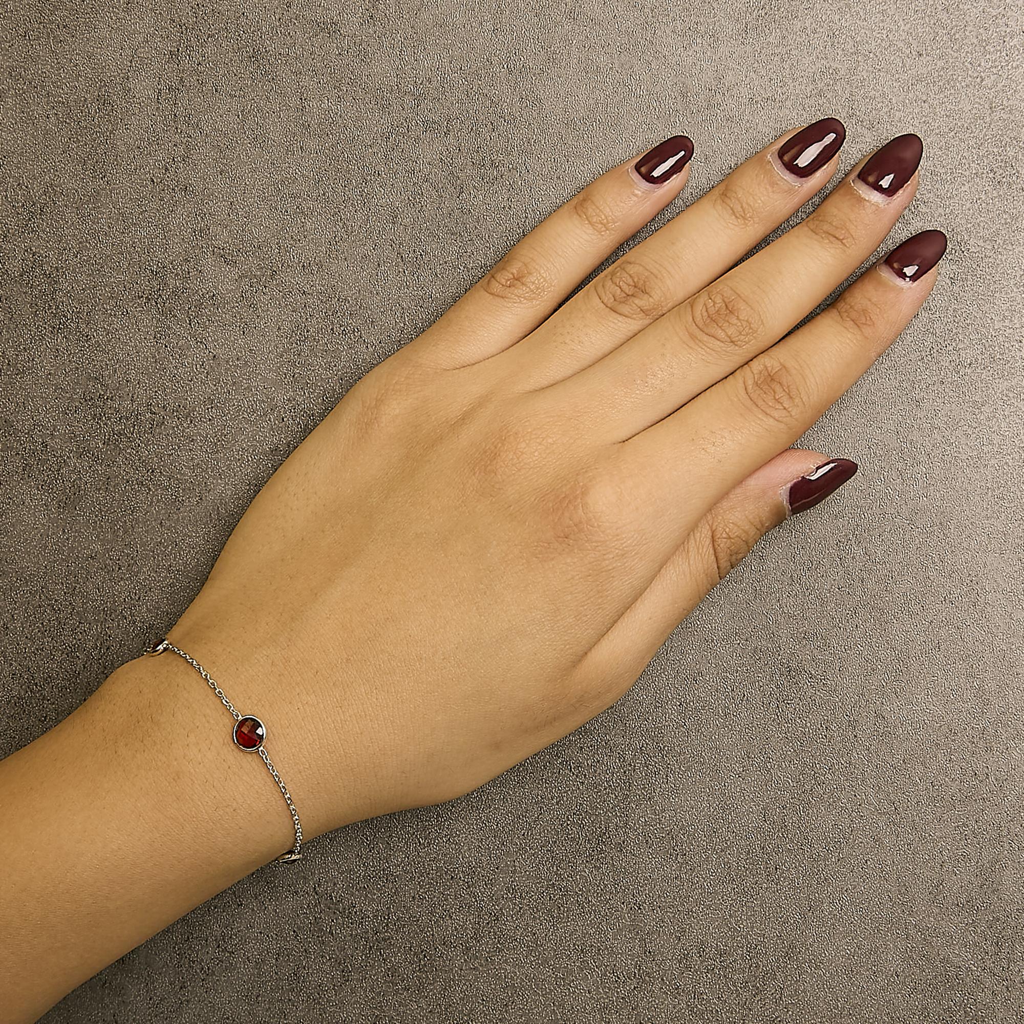 Calla Loop Garnet Bolo Bracelet