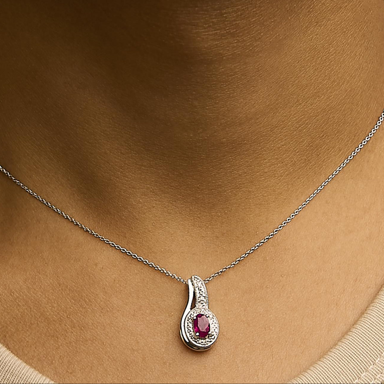 Coraline Milgrain Swirl Pendant Necklace
