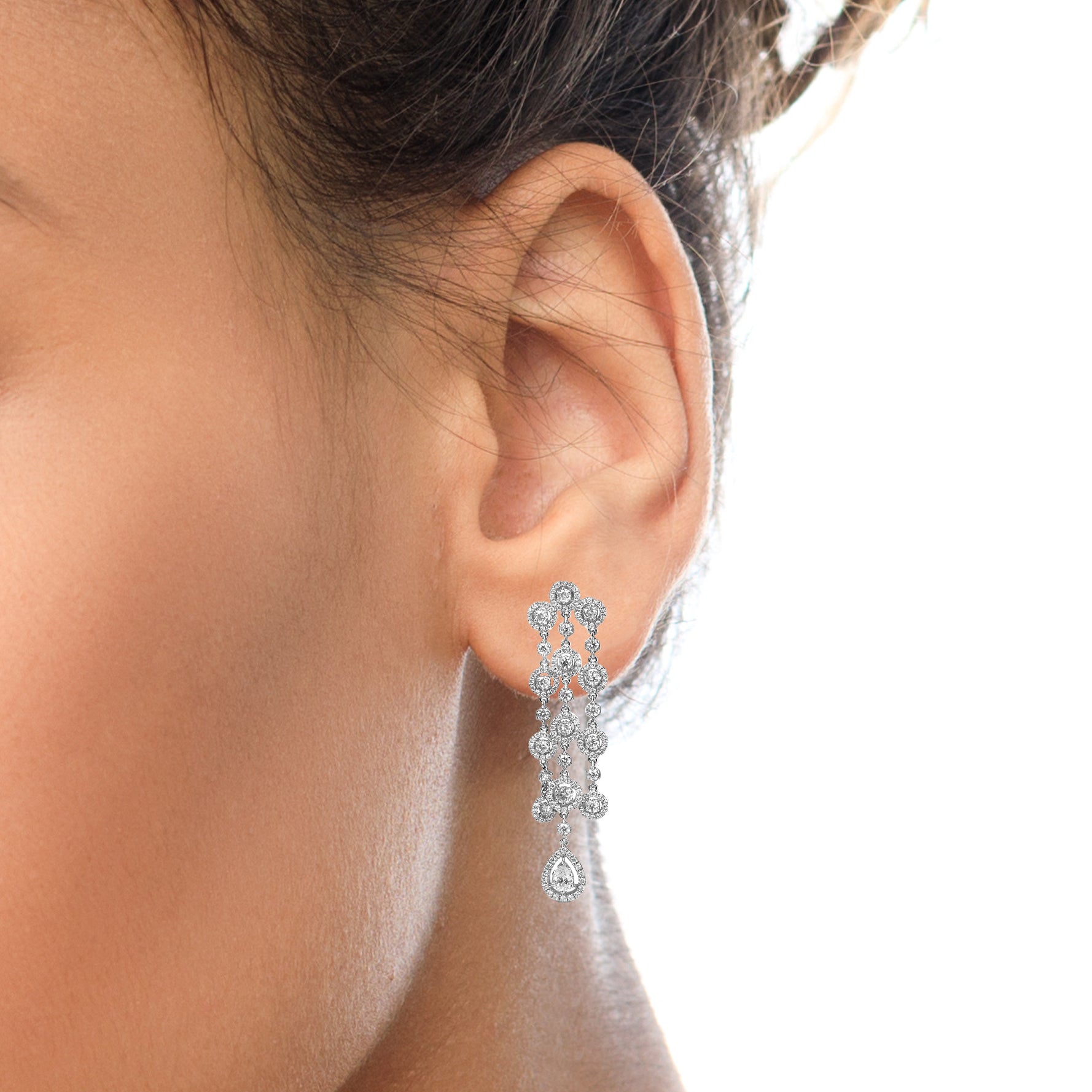 Josephine Double Teardrop Waterfall Dangle Earrings