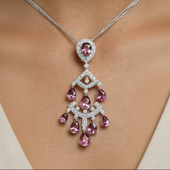 Eva Art Deco Chandelier Pendant Necklace