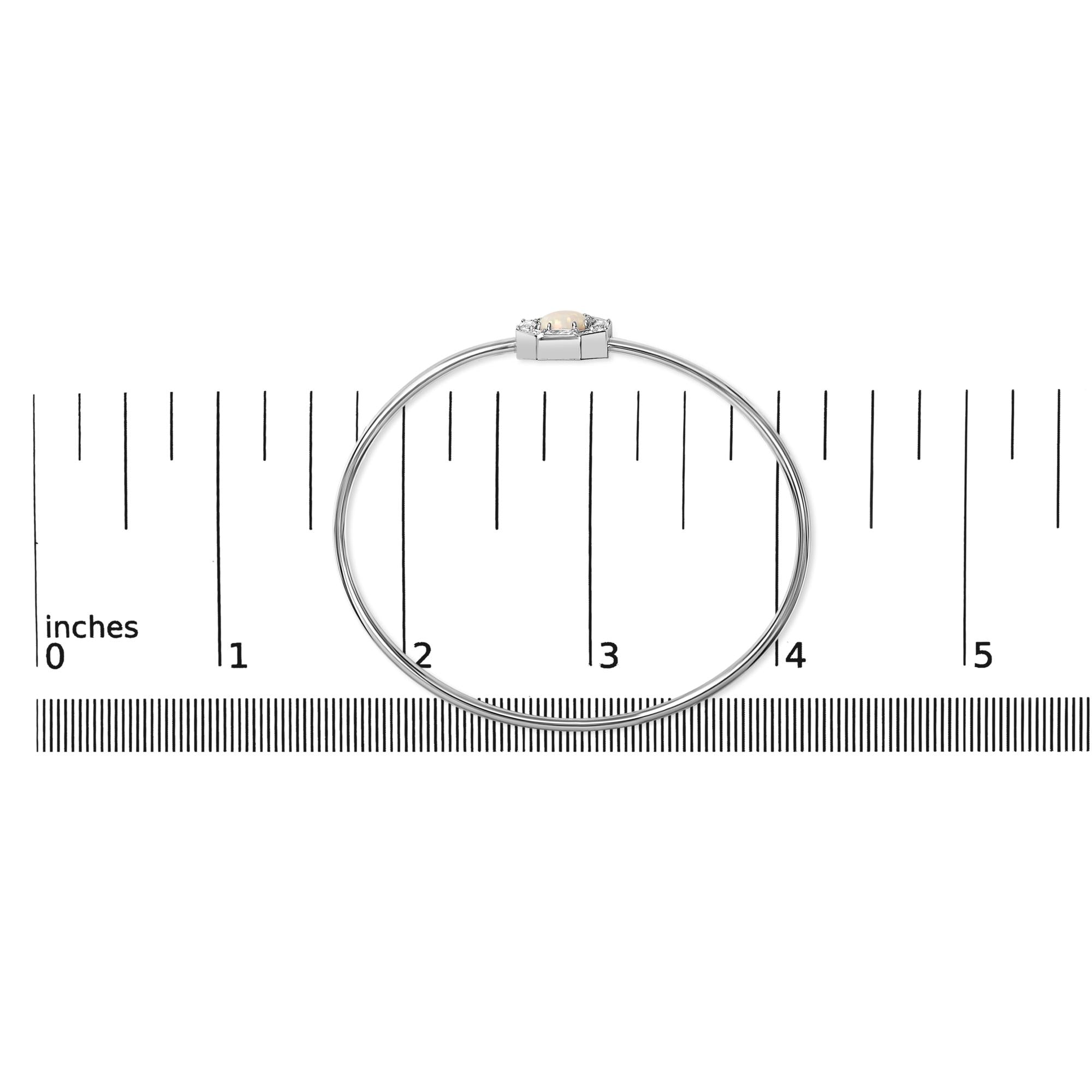 Alarice Opal & White Sapphire Halo Bangle