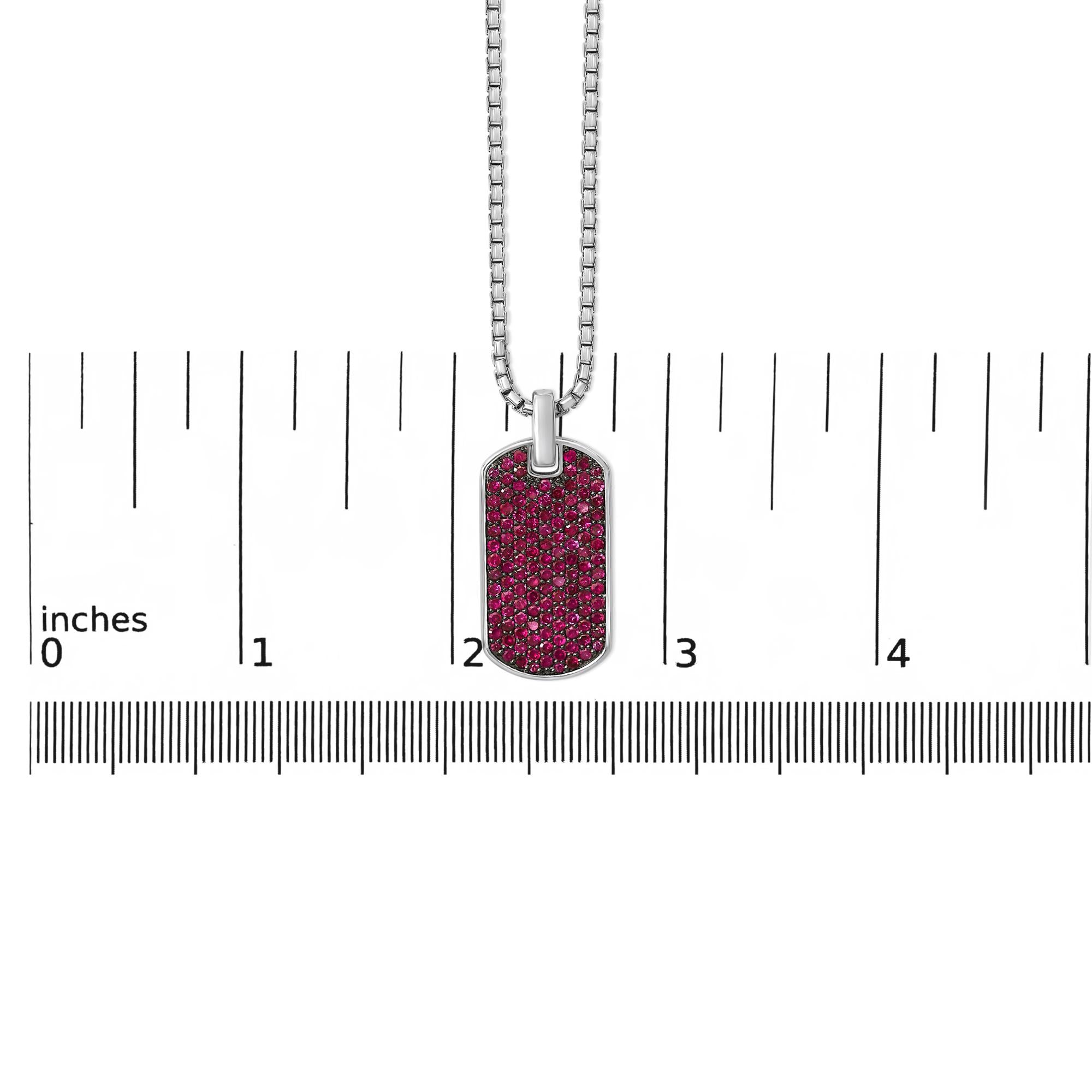 Alaric Men's Red Ruby Plate Pendant