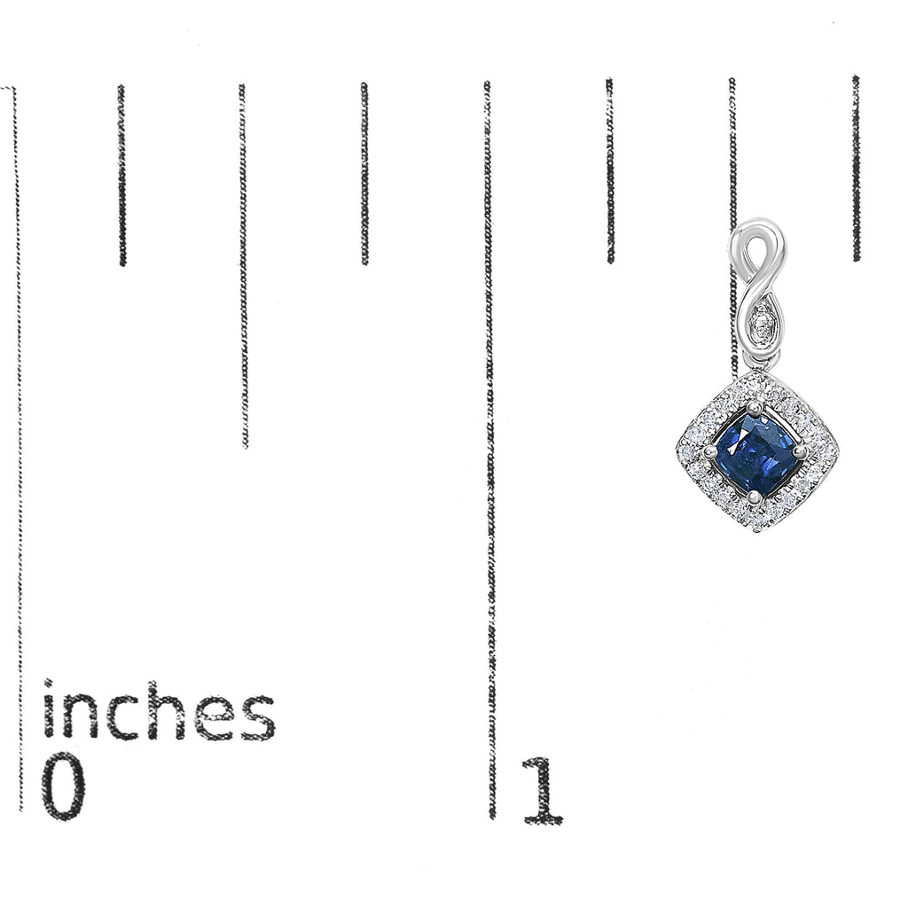 Azur Halo Cushion Shaped Drop Earrings