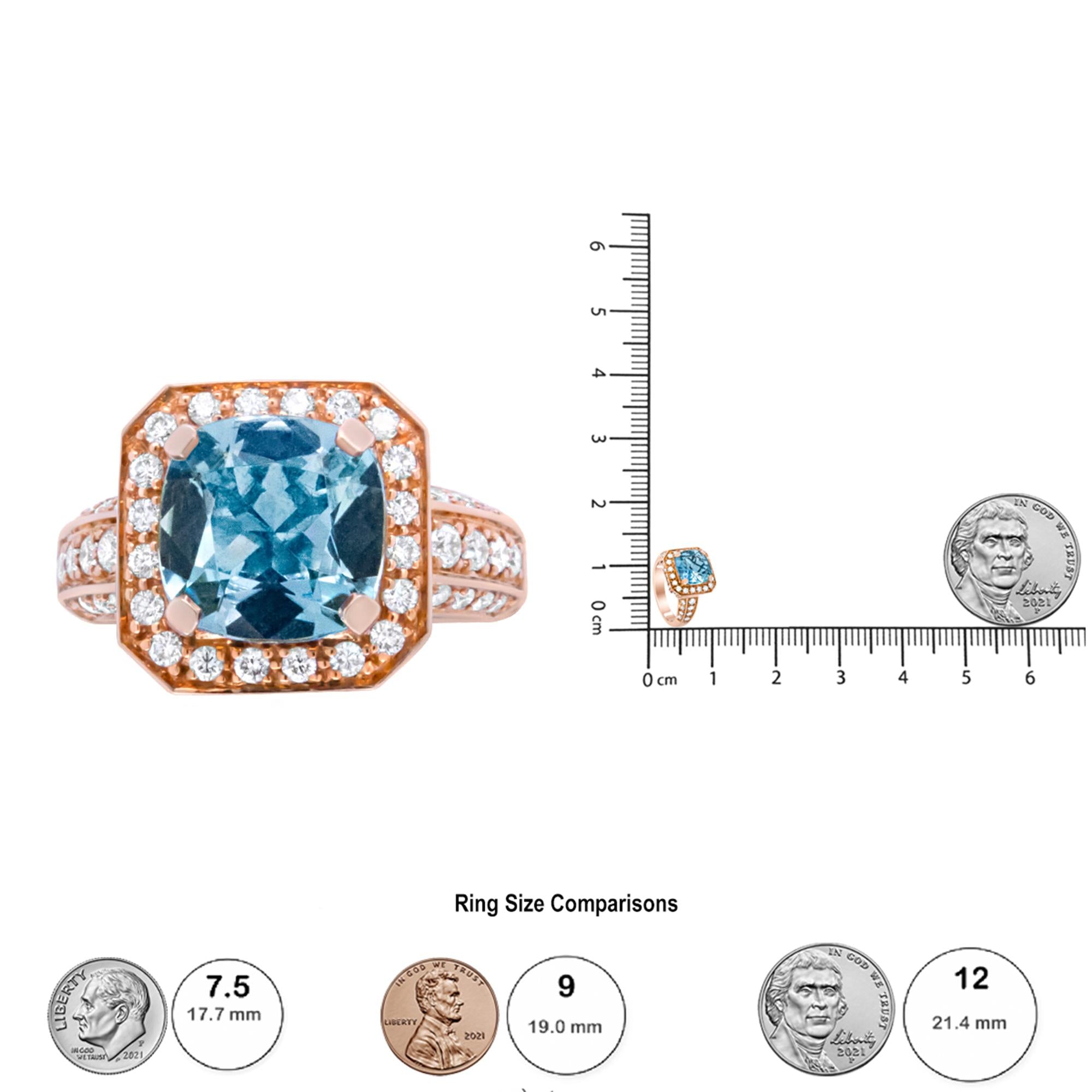 Leora Aquamarine Halo Ring