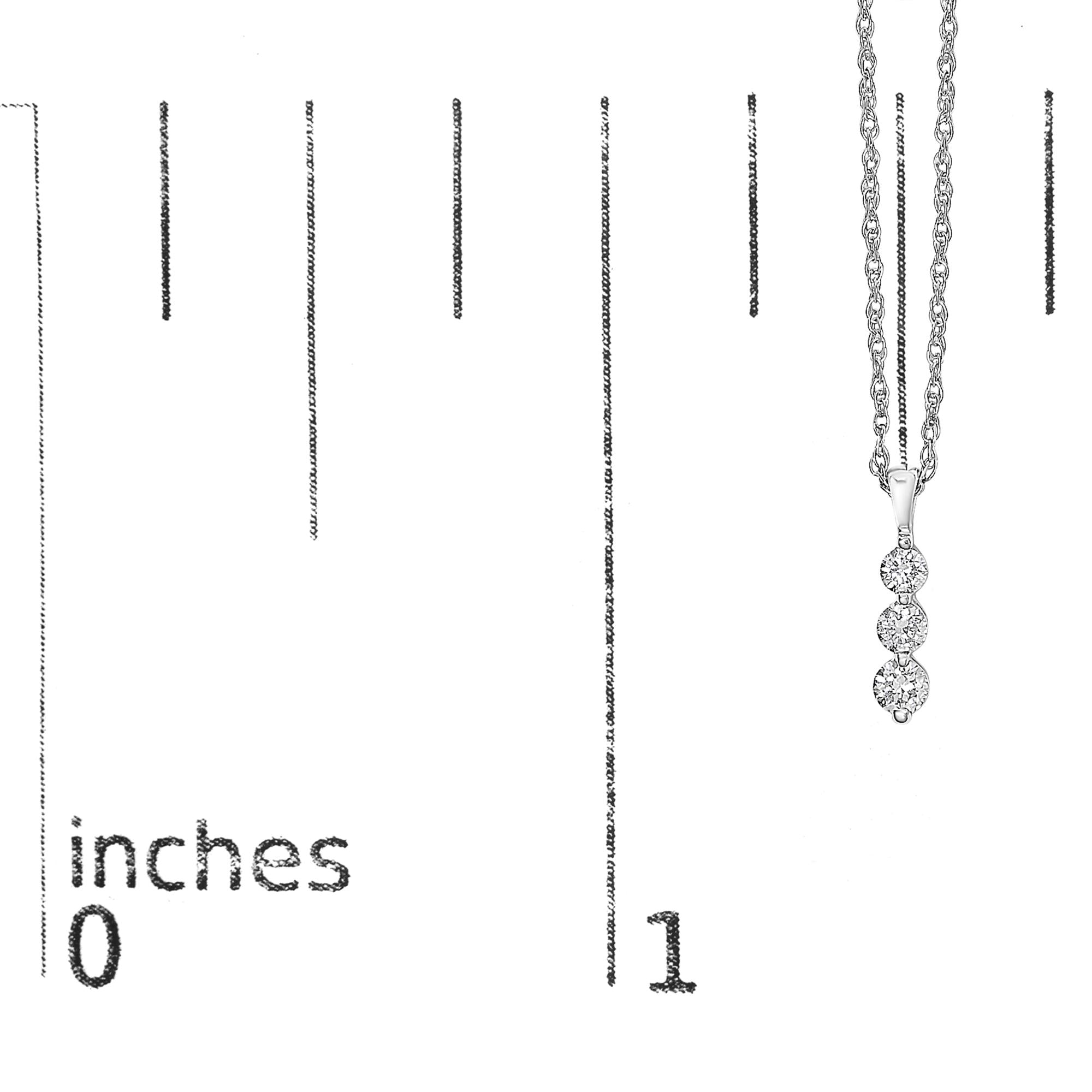 Celestine Three Stone Diamond Pendant Necklace
