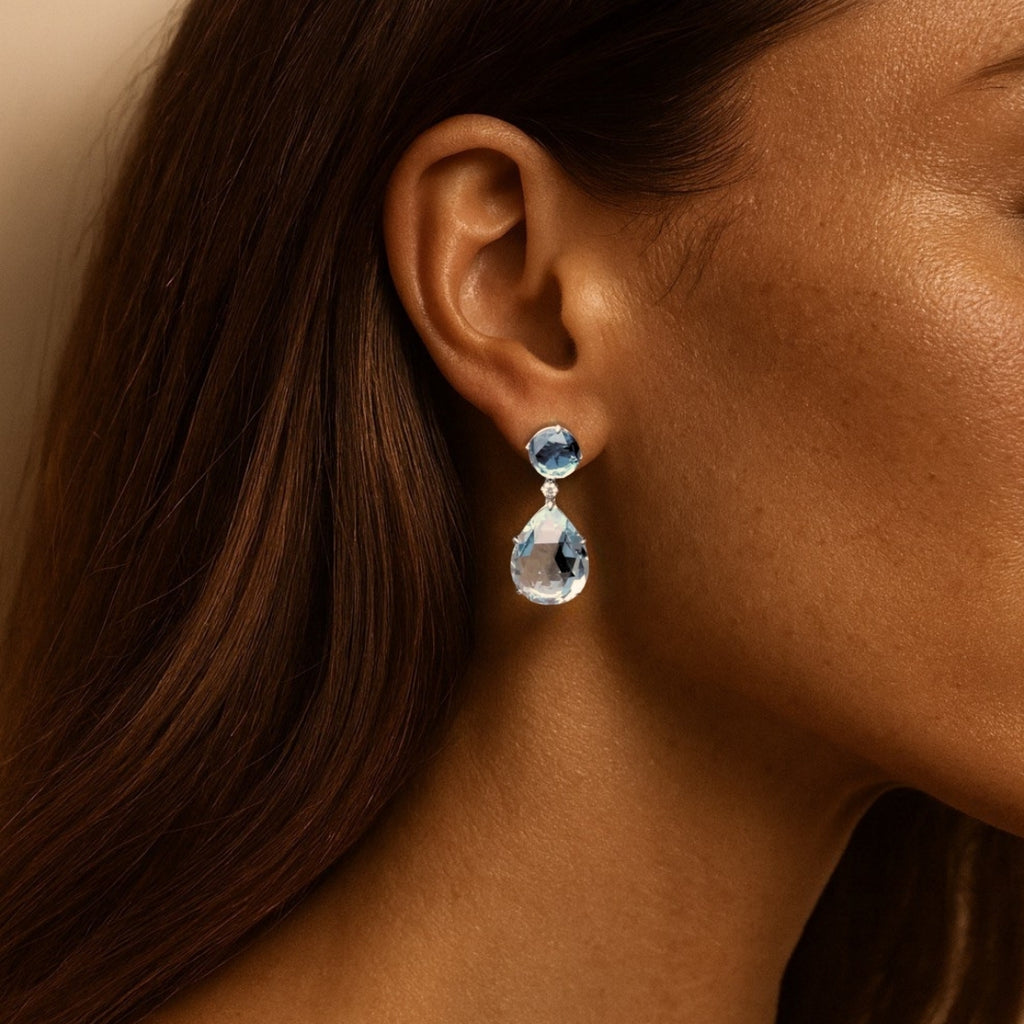 Elysa London Blue Topaz Dangle Earrings