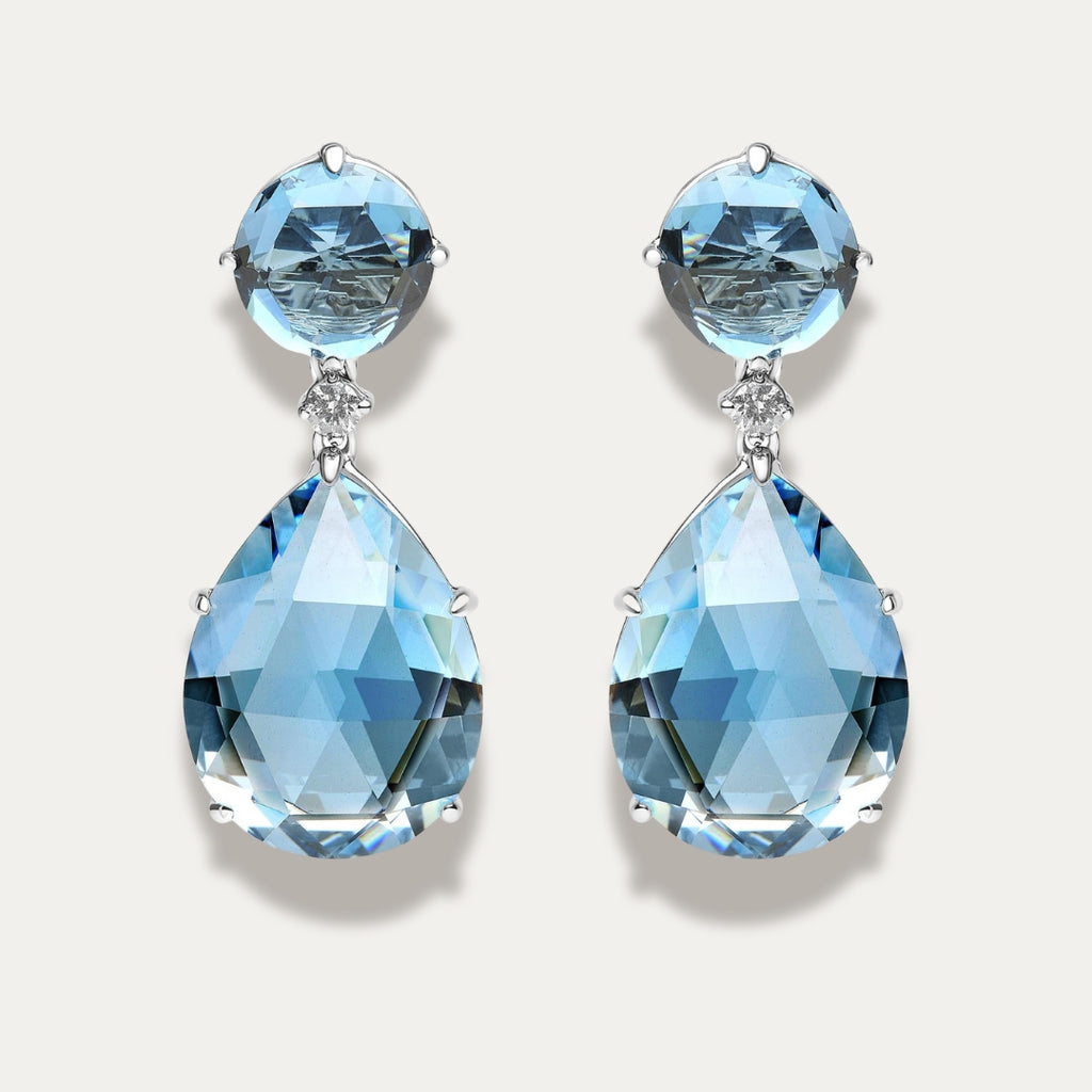 Elysa London Blue Topaz Dangle Earrings