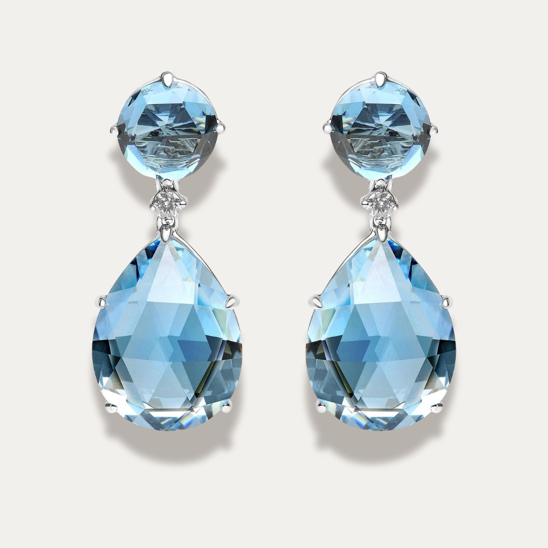Elysa London Blue Topaz Dangle Earrings