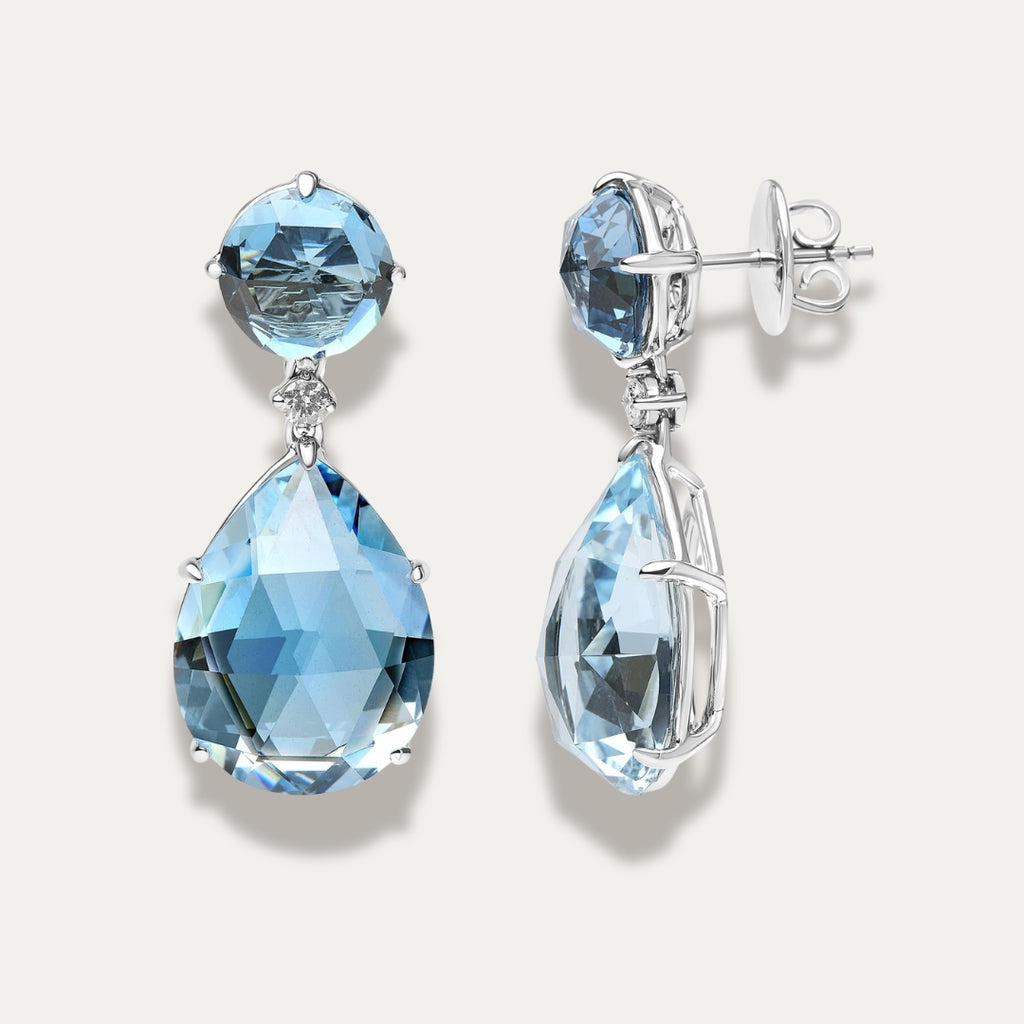 Elysa London Blue Topaz Dangle Earrings
