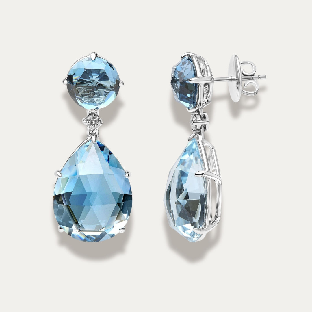 Elysa London Blue Topaz Dangle Earrings