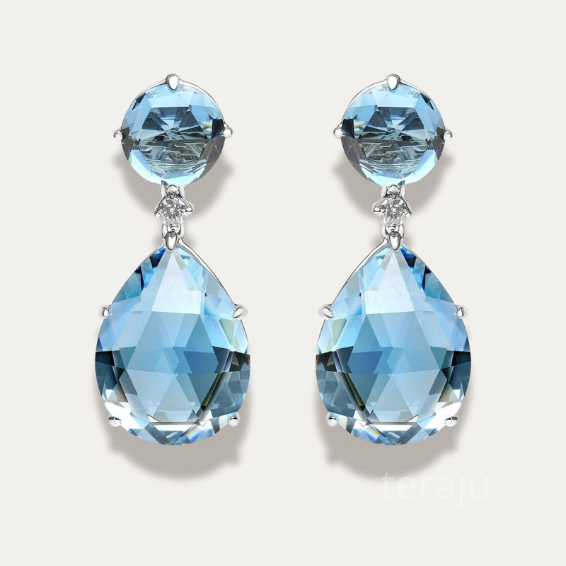 Elysa London Blue Topaz Dangle Earrings