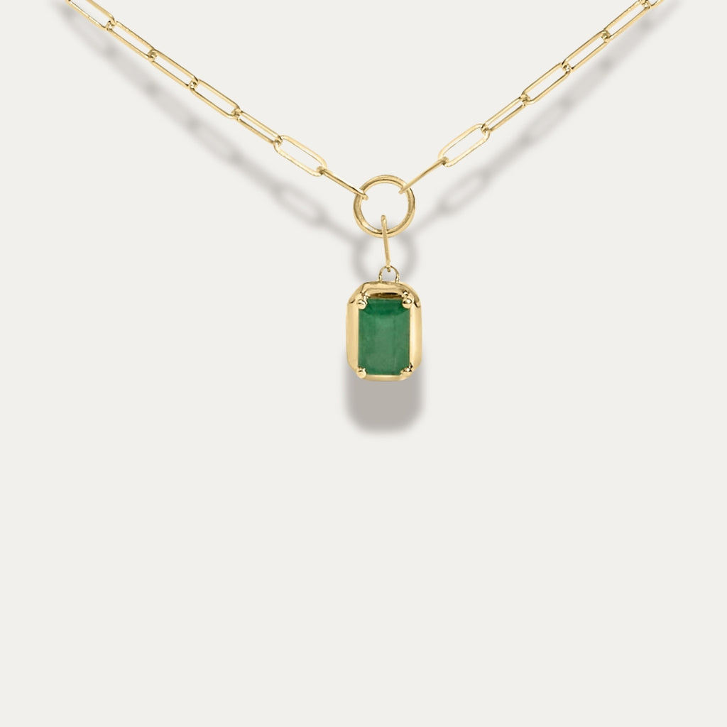Maelis Emerald Solitaire Pendant Necklace
