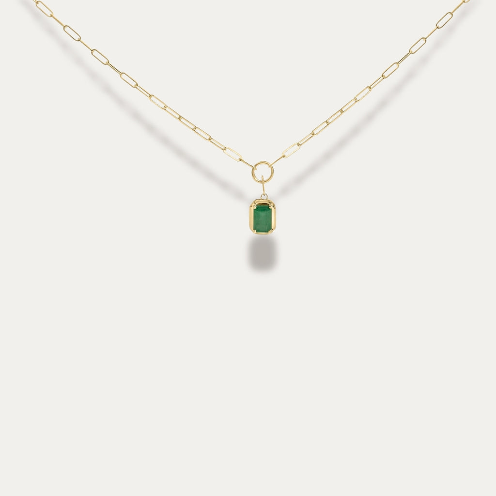 Maelis Emerald Solitaire Pendant Necklace