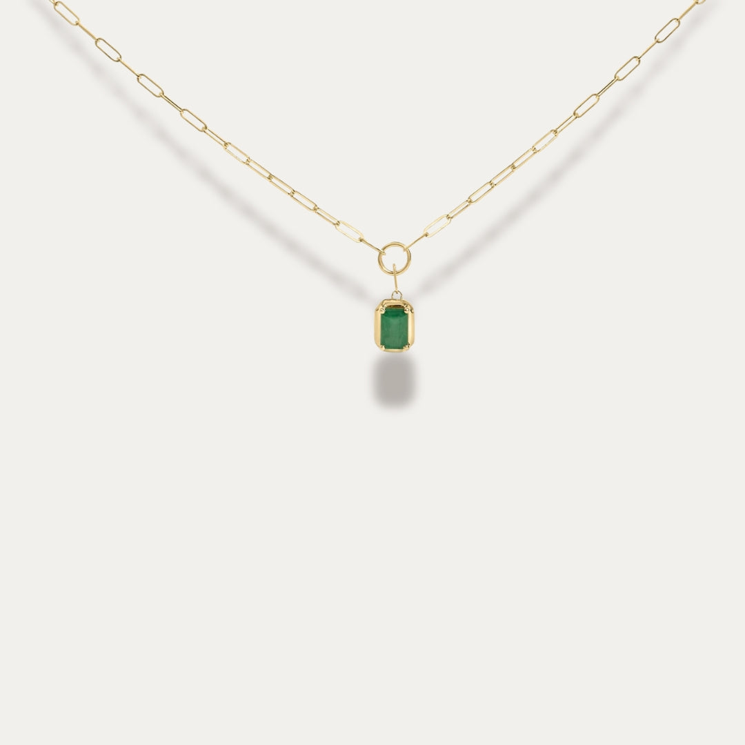 Maelis Emerald Solitaire Pendant Necklace