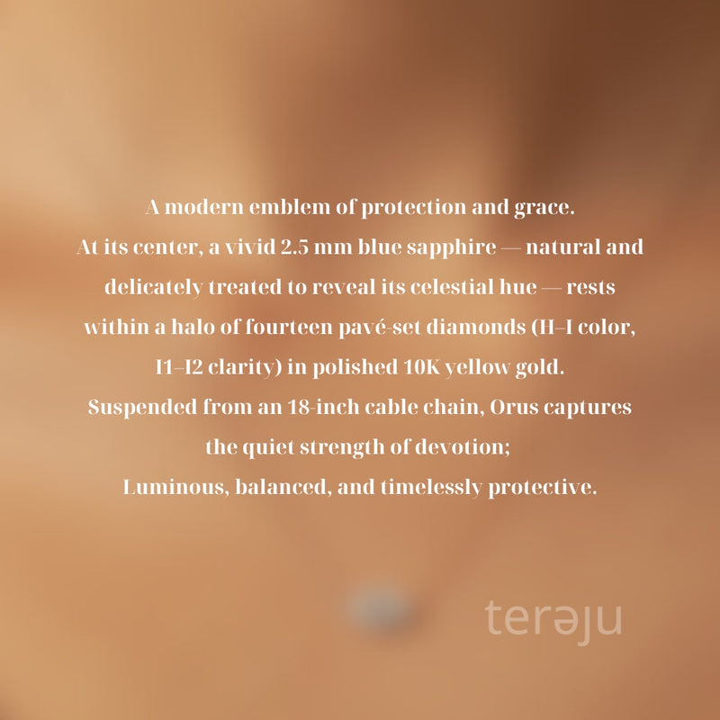 Orus Blue Sapphire Pendant Necklace