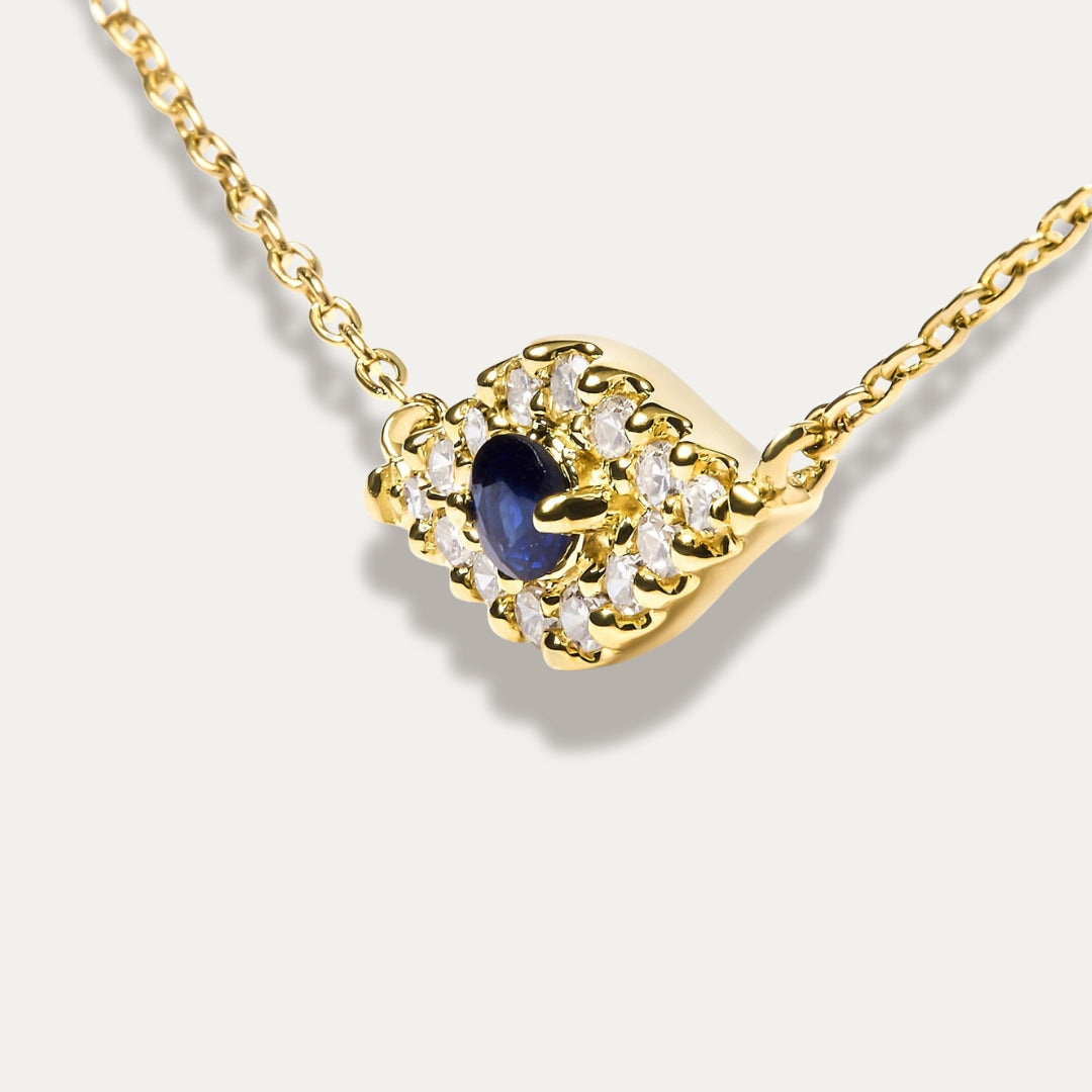 Orus Blue Sapphire Pendant Necklace