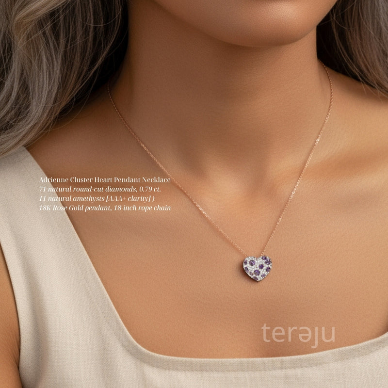 Adrienne Cluster Heart Pendant Necklace