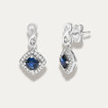 Azur Halo Cushion Shaped Drop Earrings
