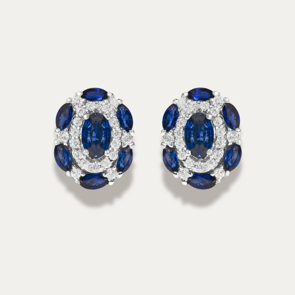 Clair de Saphir Vintage Style Stud Earrings