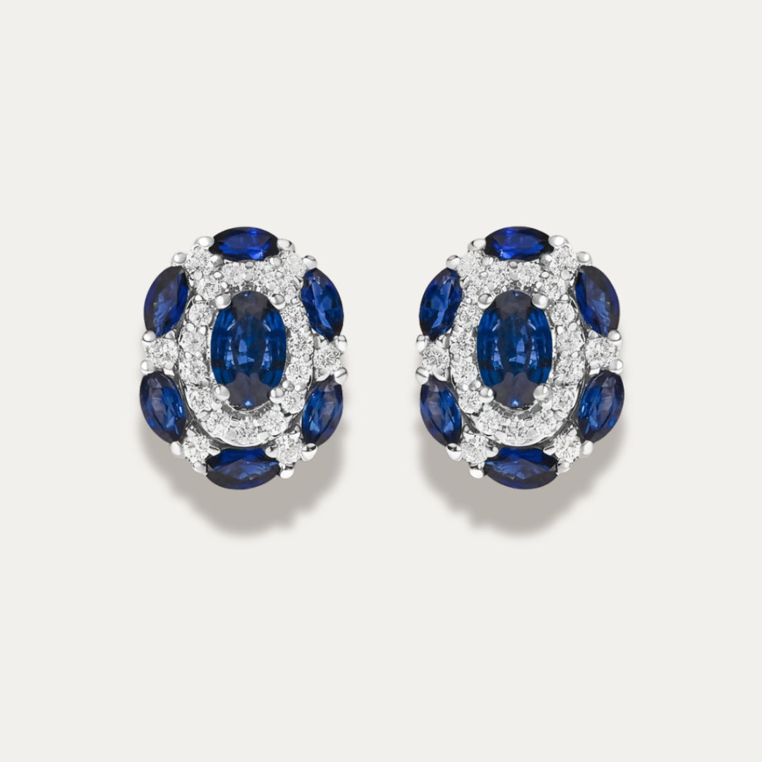 Clair de Saphir Vintage Style Stud Earrings