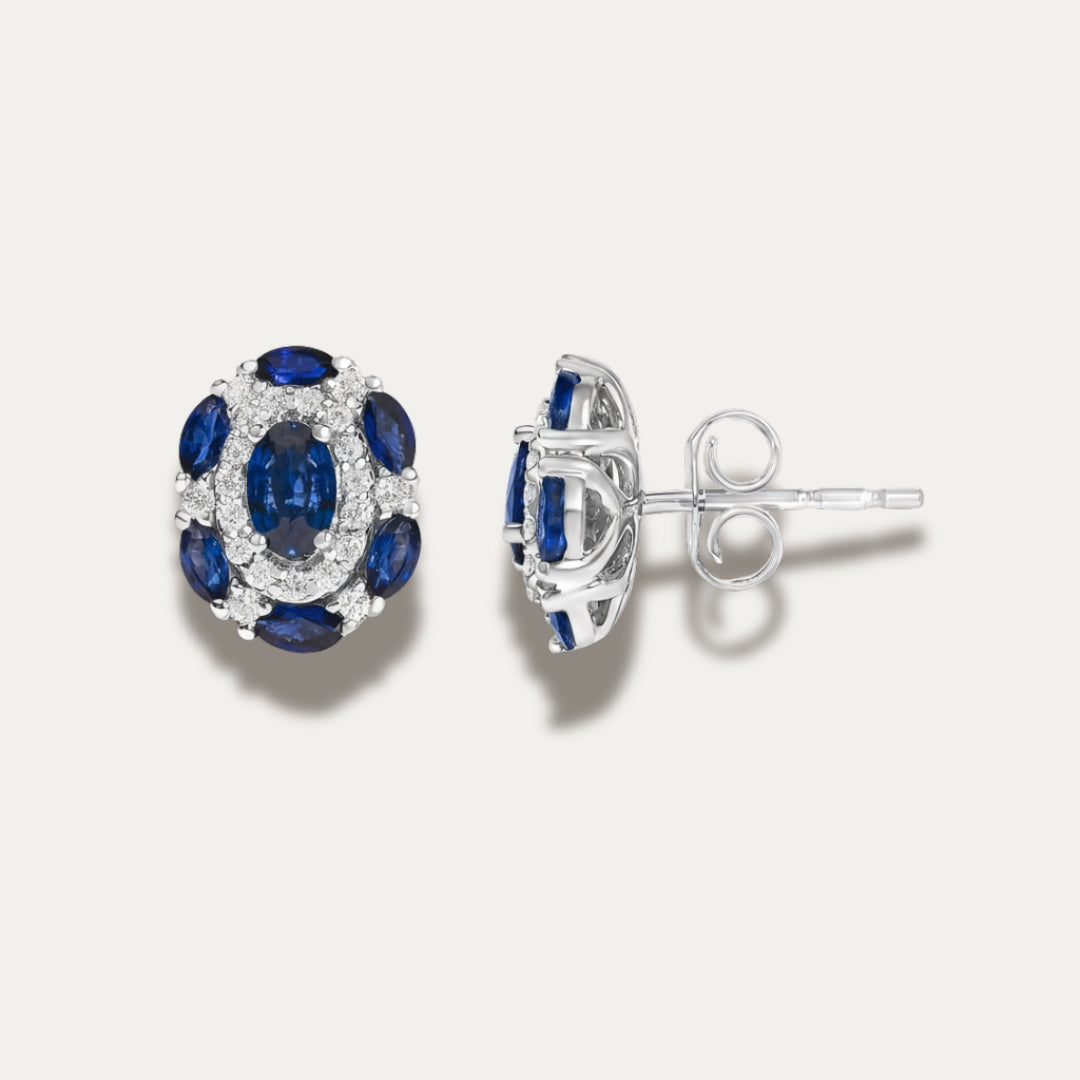 Clair de Saphir Vintage Style Stud Earrings