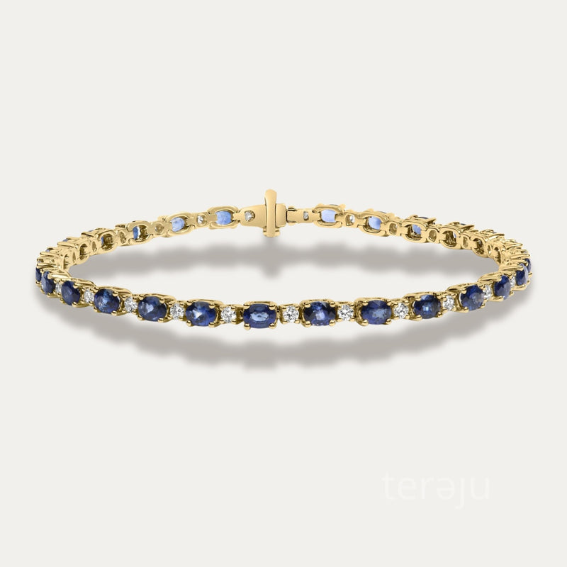 Juno Diamond & Blue Sapphire Link Bracelet