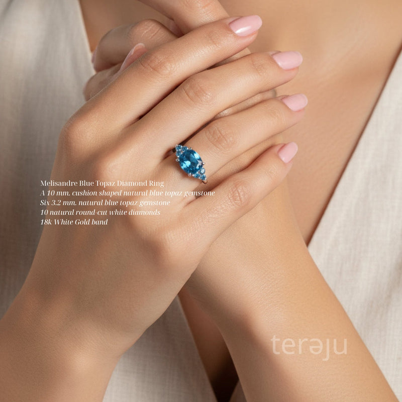 Melisandre Blue Topaz Diamond Ring
