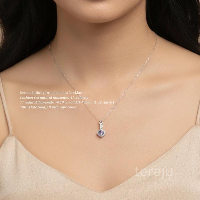 Serena Infinity Drop Pendant Necklace