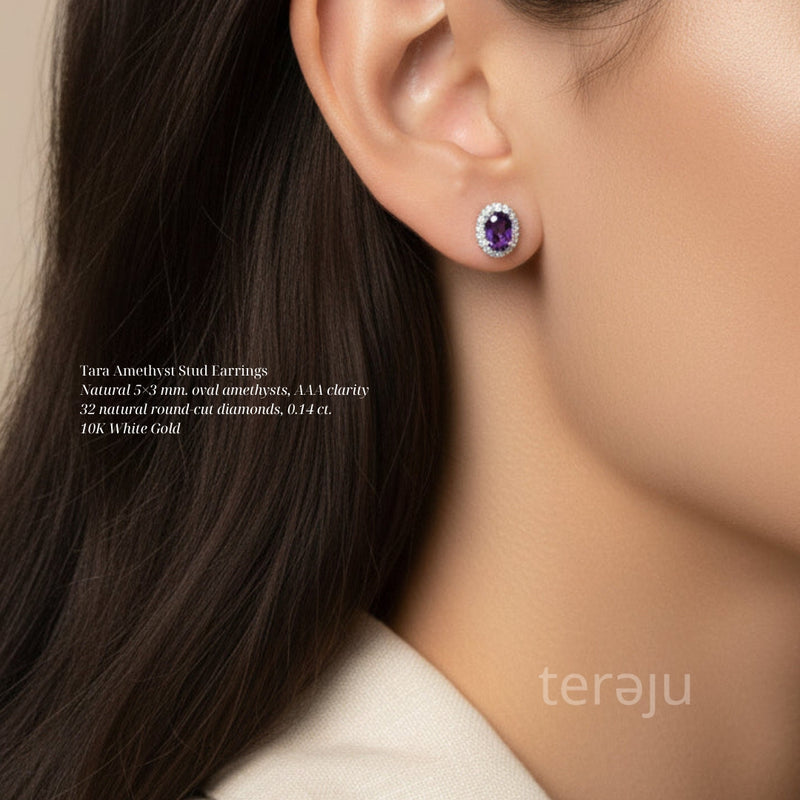 Tara Amethyst Stud Earrings